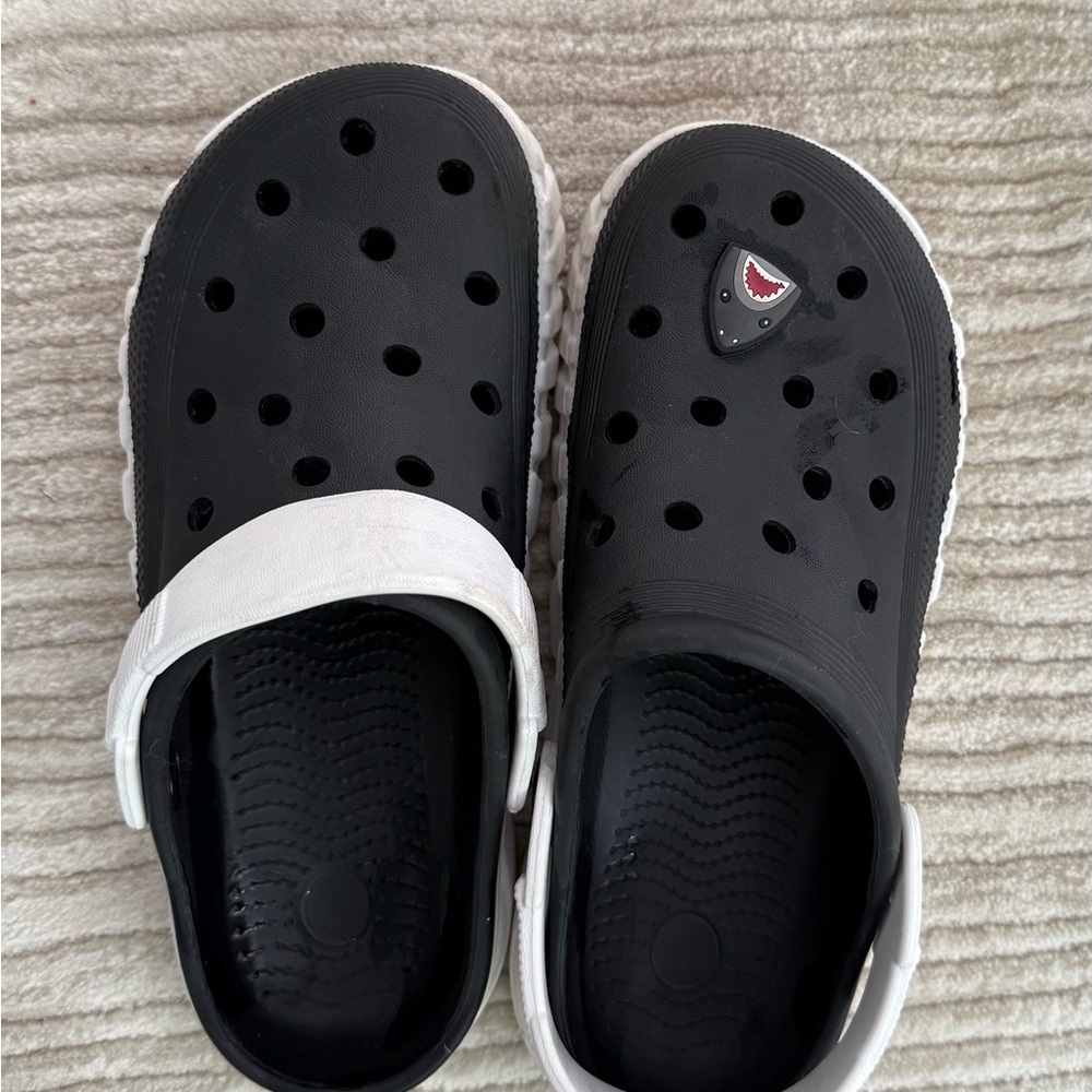 Black and White Crocs